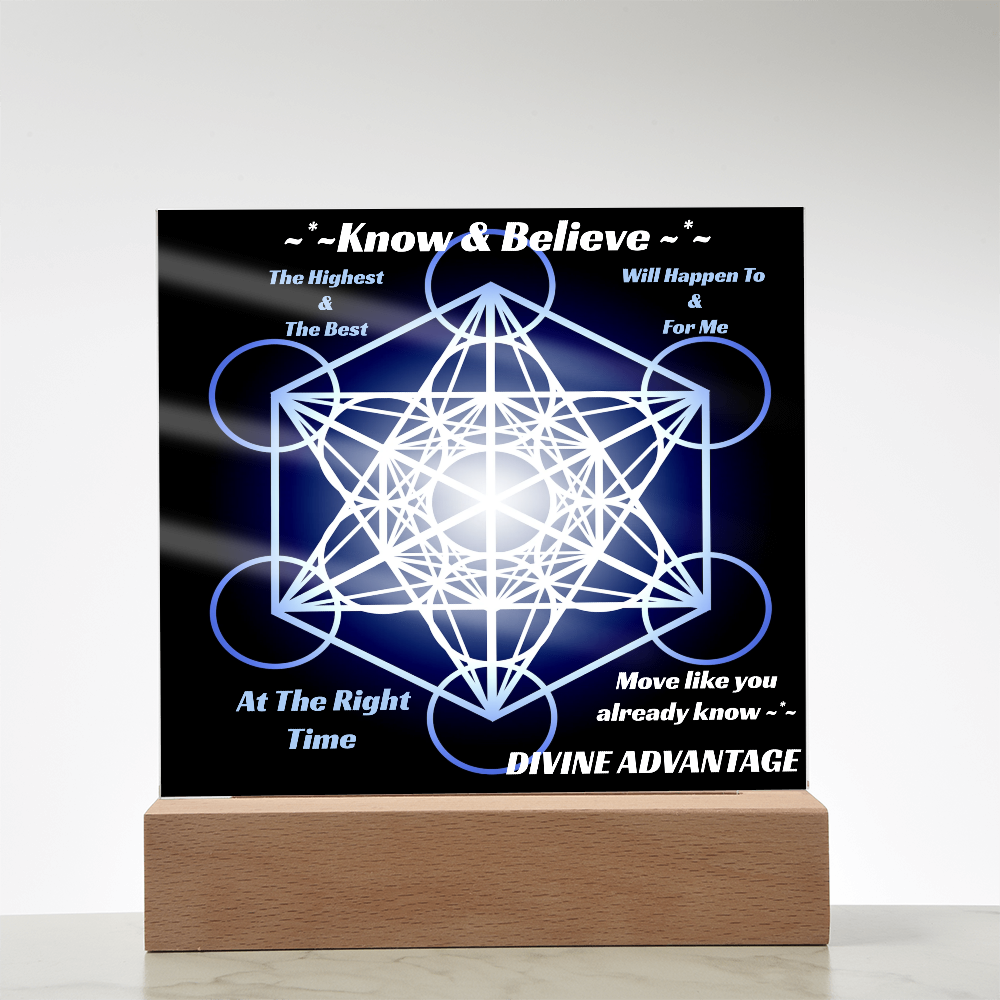 ✨ Divine Timing in Motion – Metatron's Cube Acrylic Plaque ✨