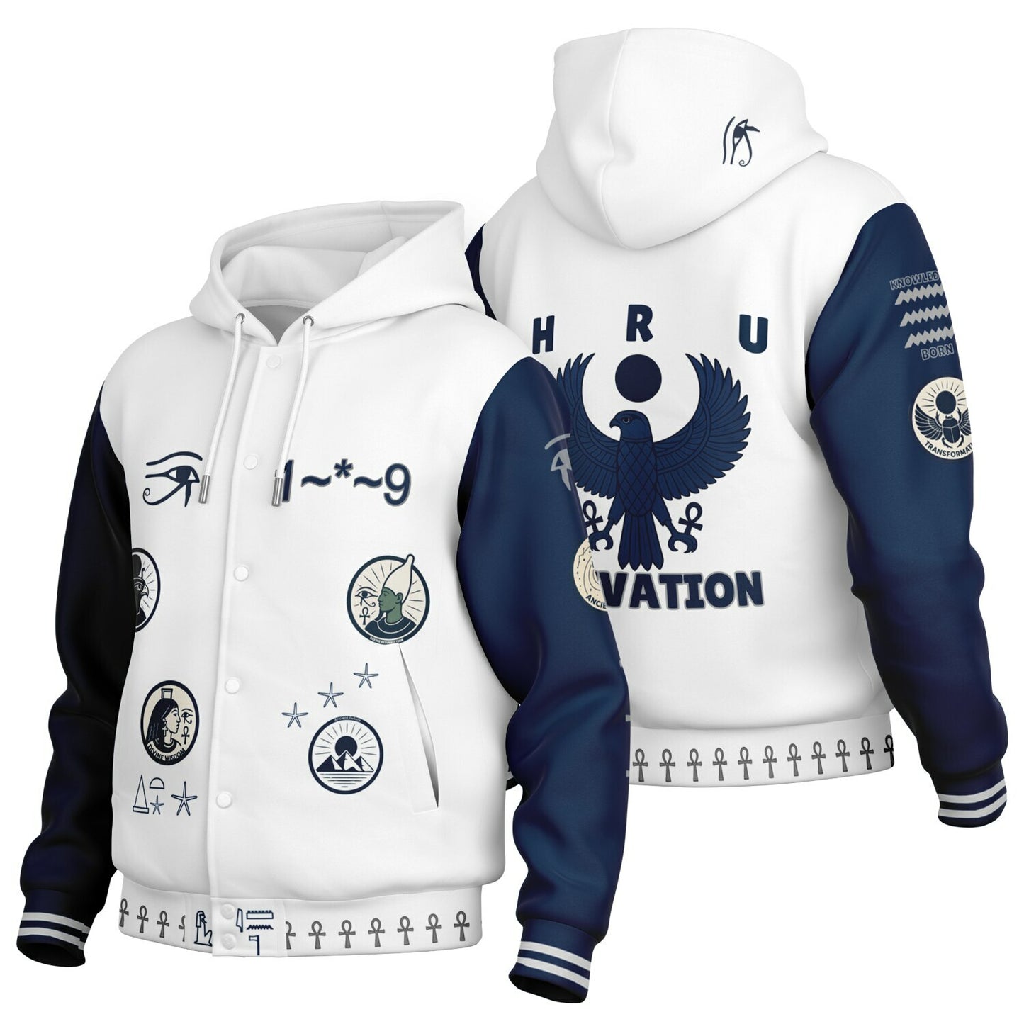 HRU ELEVATION Hooded Varsity Jacket 𓅆