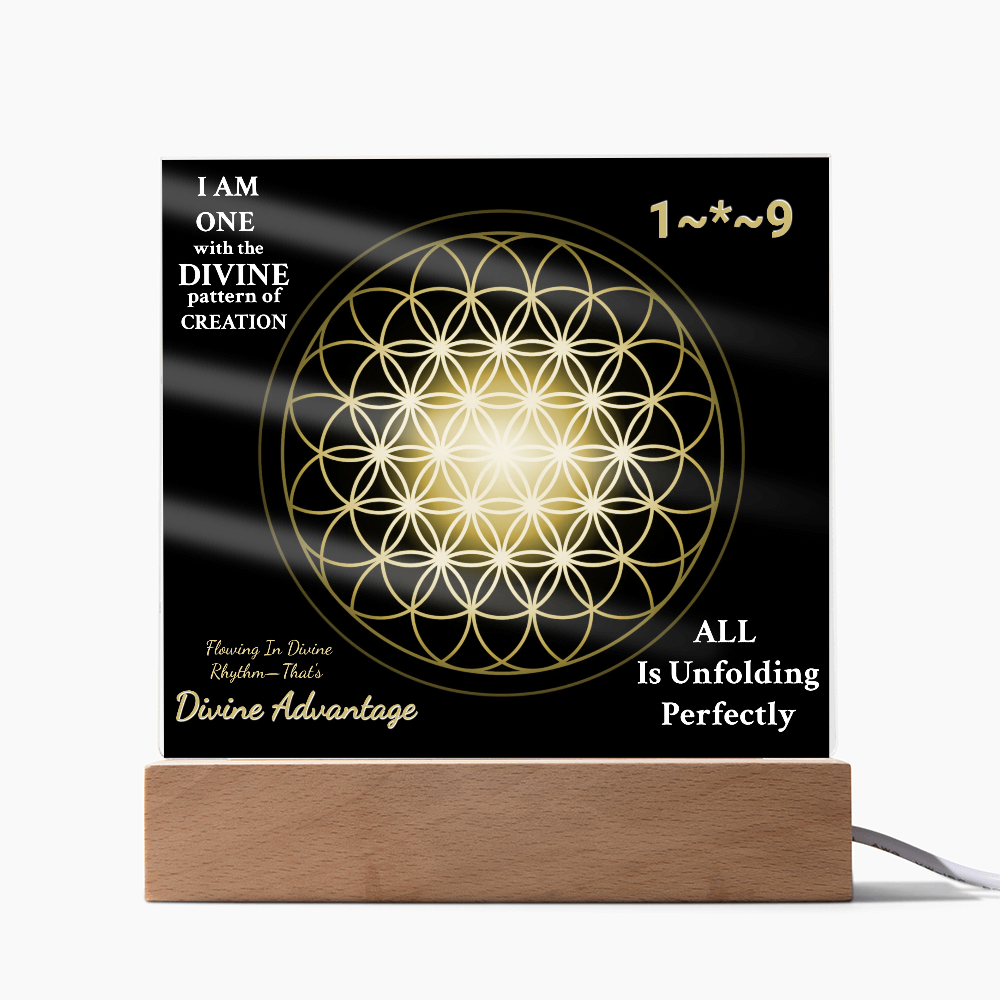 Flowing in Divine Rhythm – Sacred Flower of Life Acrylic Plaque