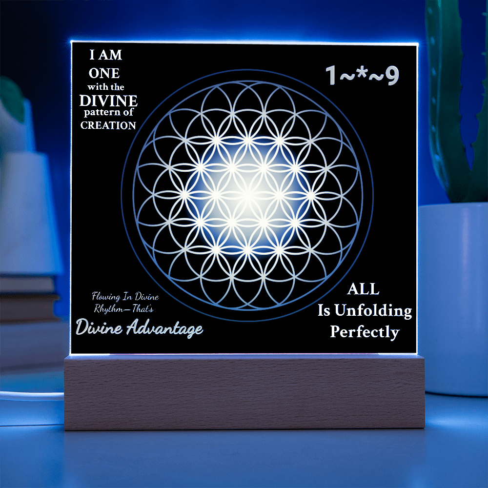 Flowing in Divine Rhythm – Sacred Flower of Life Acrylic Plaque