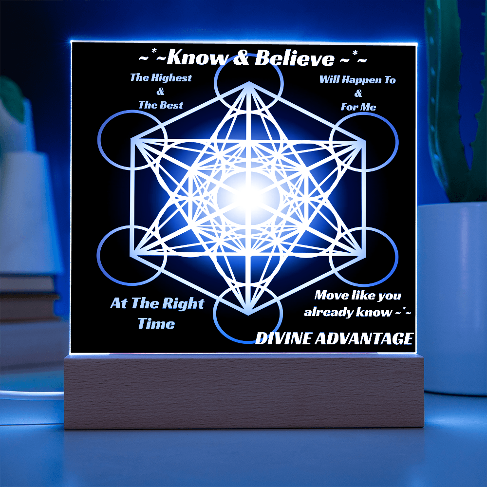 ✨ Divine Timing in Motion – Metatron's Cube Acrylic Plaque ✨