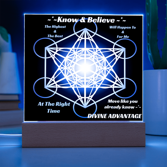 ✨ Divine Timing in Motion – Metatron's Cube Acrylic Plaque ✨