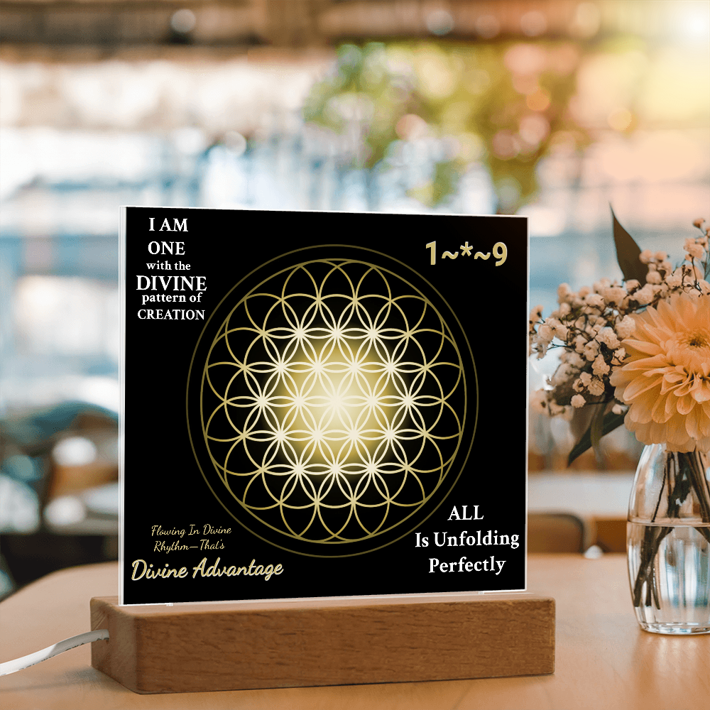 Flowing in Divine Rhythm – Sacred Flower of Life Acrylic Plaque