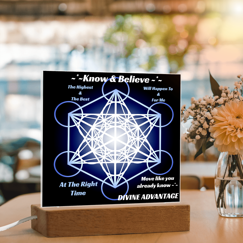 ✨ Divine Timing in Motion – Metatron's Cube Acrylic Plaque ✨