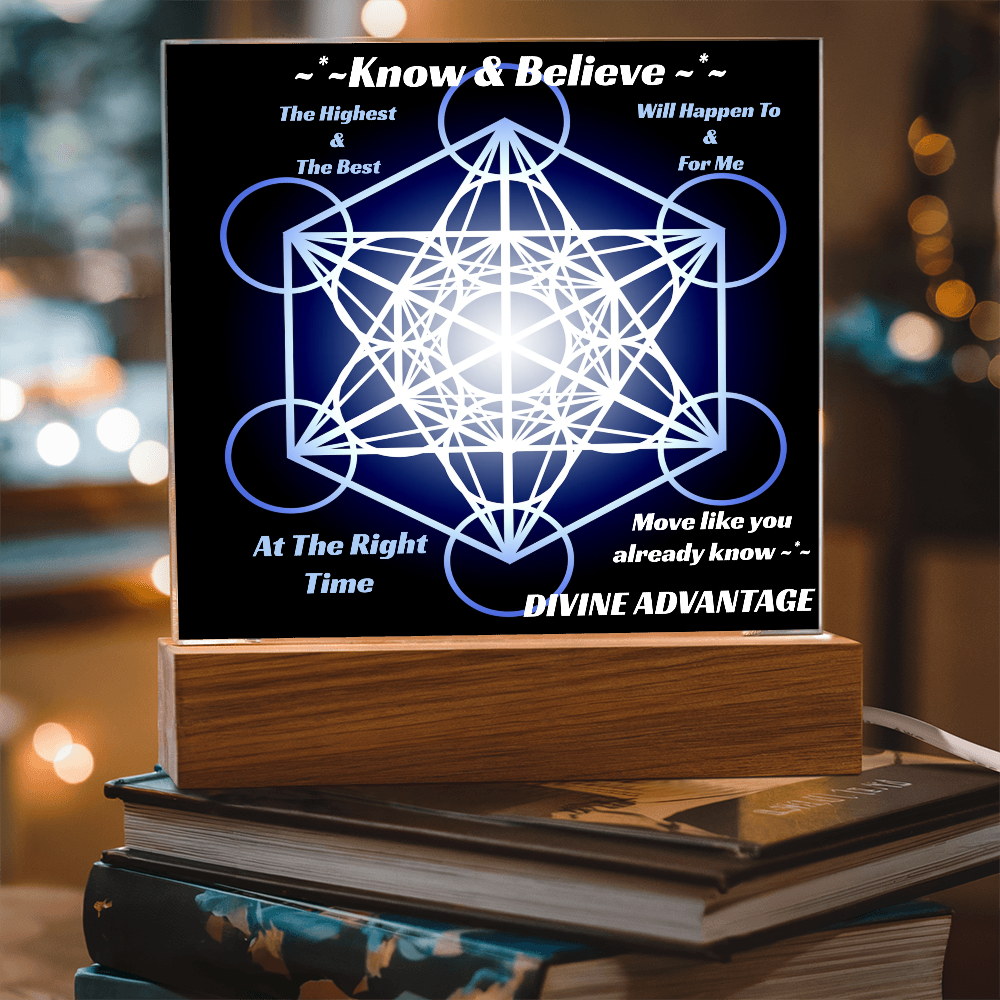 ✨ Divine Timing in Motion – Metatron's Cube Acrylic Plaque ✨