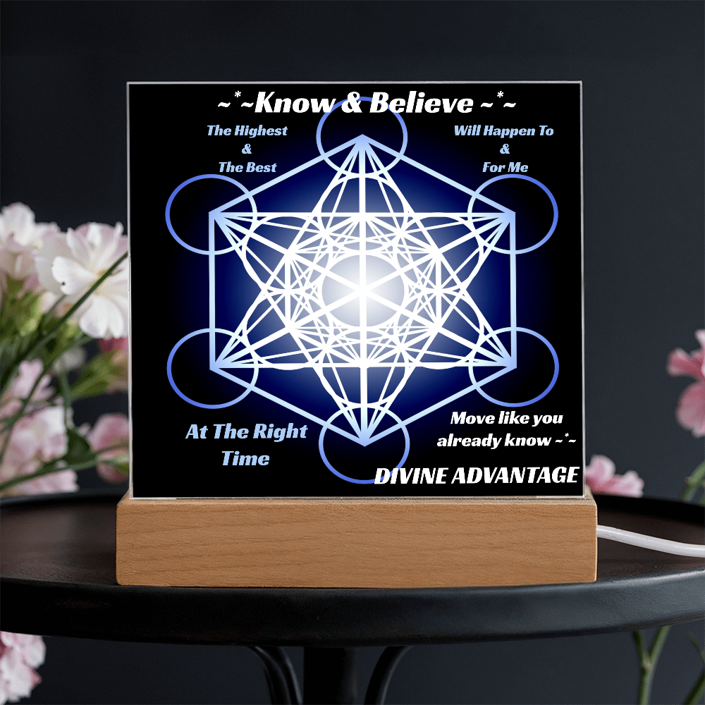 ✨ Divine Timing in Motion – Metatron's Cube Acrylic Plaque ✨