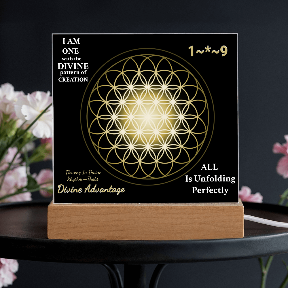 Flowing in Divine Rhythm – Sacred Flower of Life Acrylic Plaque