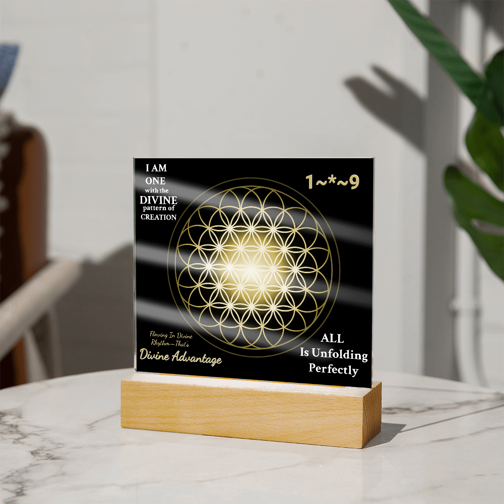 Flowing in Divine Rhythm – Sacred Flower of Life Acrylic Plaque