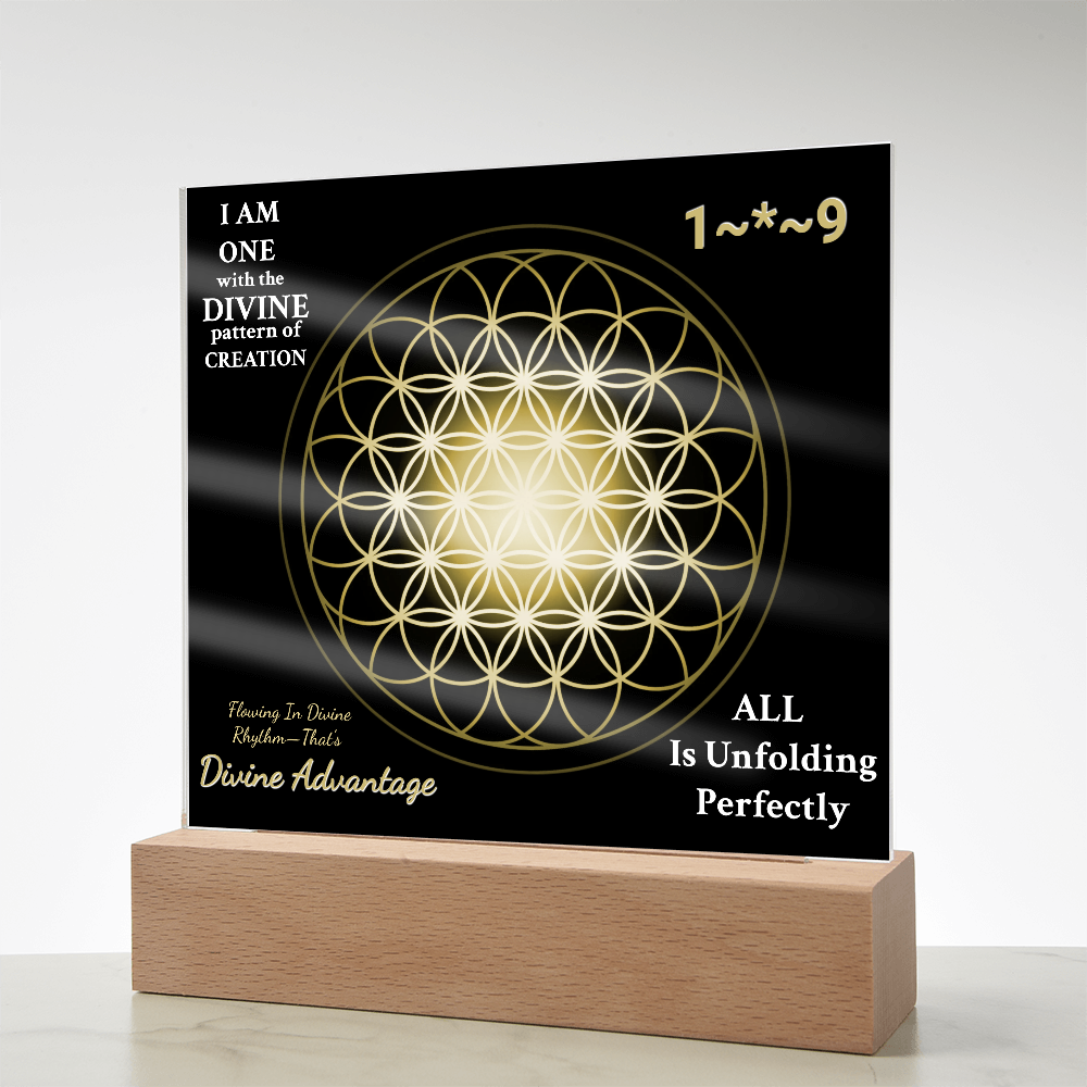 Flowing in Divine Rhythm – Sacred Flower of Life Acrylic Plaque