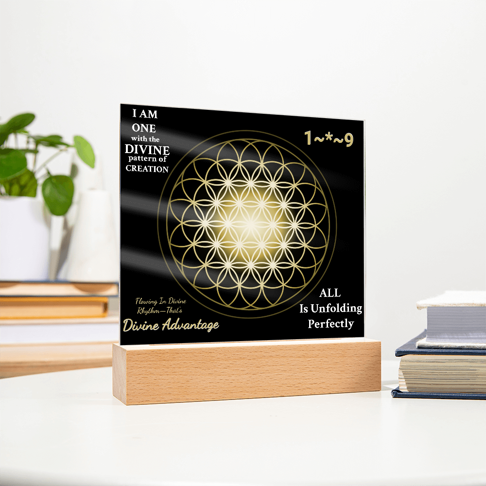 Flowing in Divine Rhythm – Sacred Flower of Life Acrylic Plaque