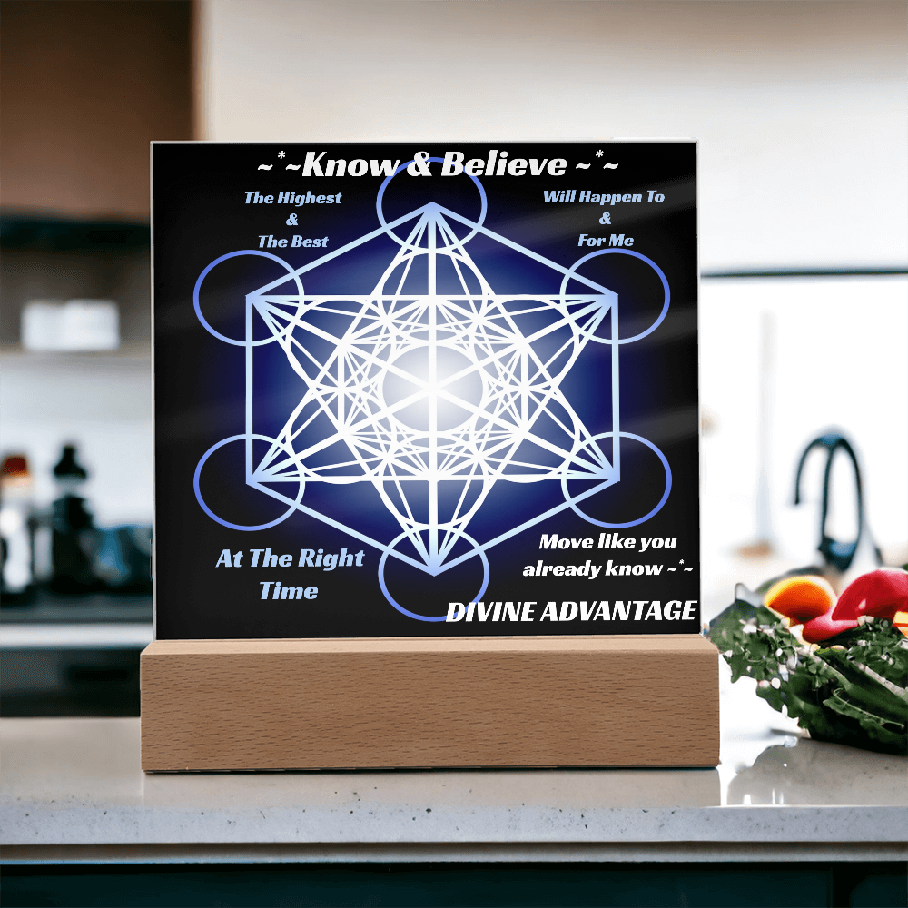 ✨ Divine Timing in Motion – Metatron's Cube Acrylic Plaque ✨