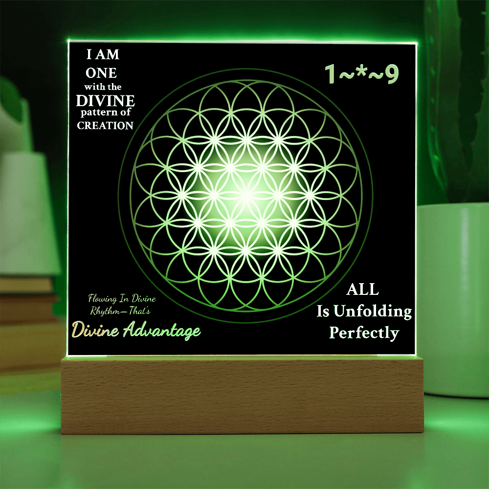 Flowing in Divine Rhythm – Sacred Flower of Life Acrylic Plaque