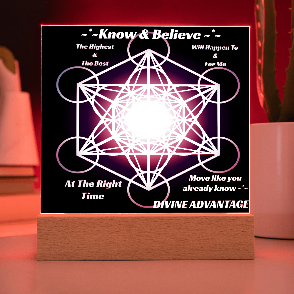 ✨ Divine Timing in Motion – Metatron's Cube Acrylic Plaque ✨