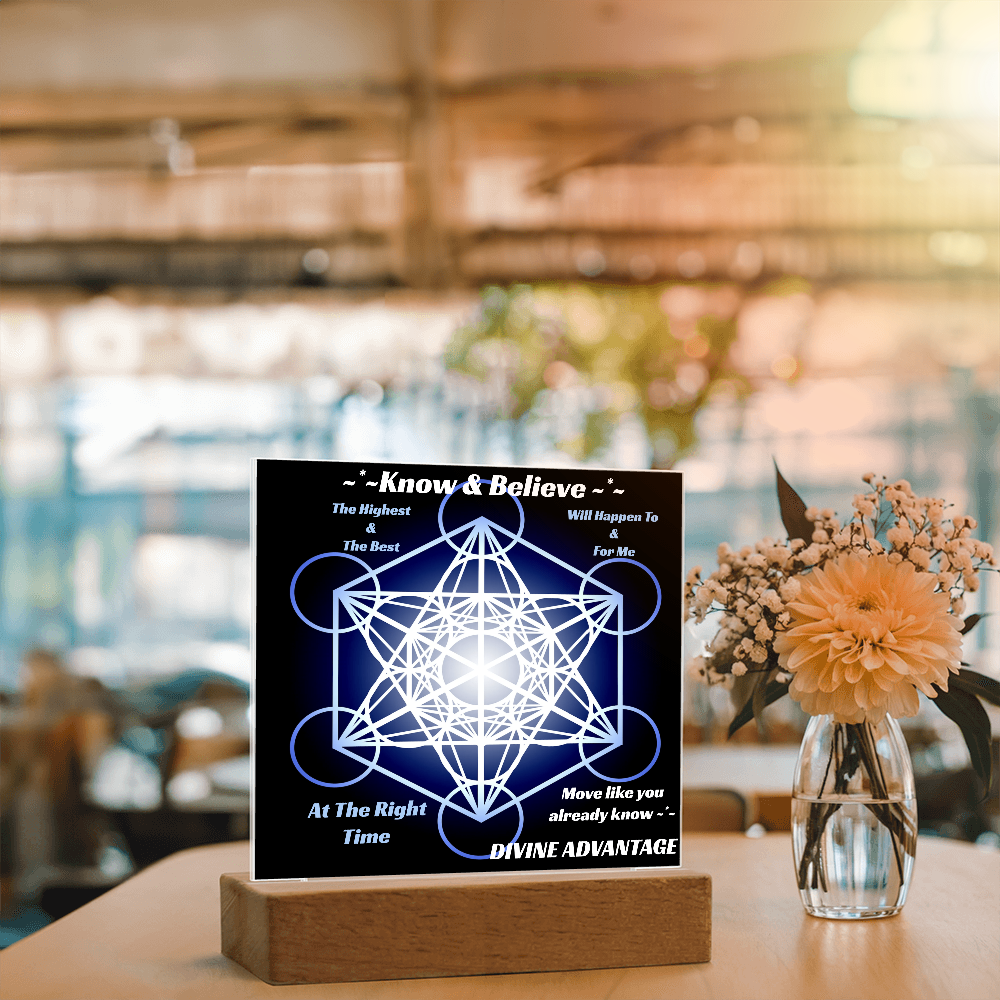 ✨ Divine Timing in Motion – Metatron's Cube Acrylic Plaque ✨