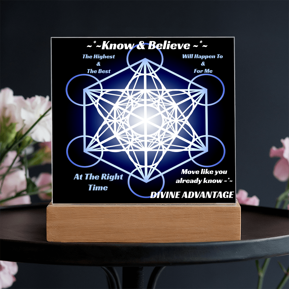 ✨ Divine Timing in Motion – Metatron's Cube Acrylic Plaque ✨