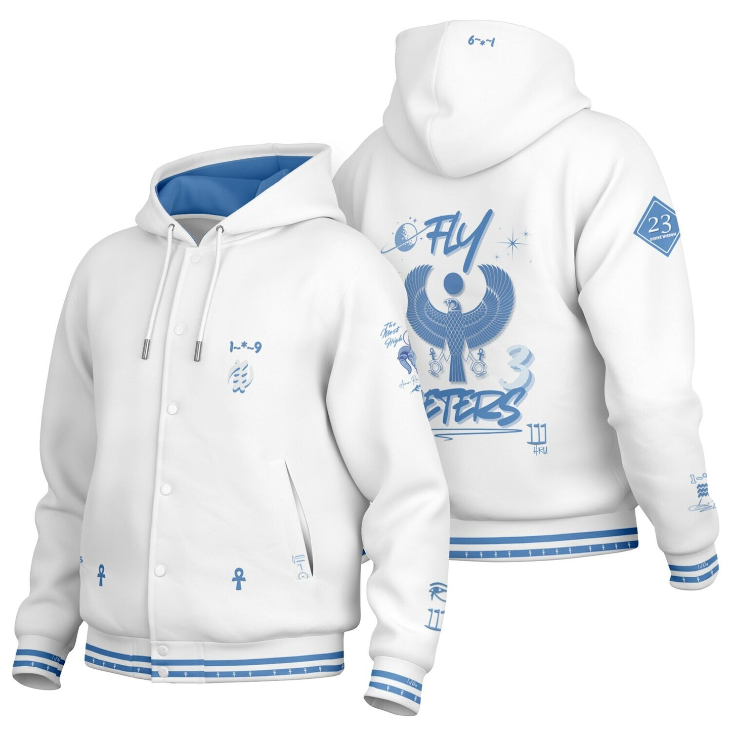 Fly Neters Hooded Baseball Jacket — Ancient Future Edition